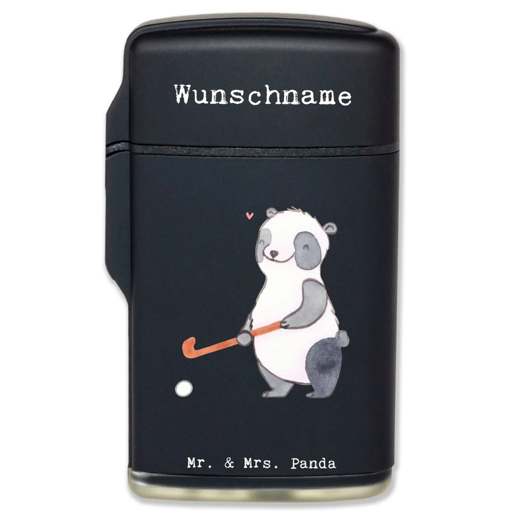 Personalised lighter panda play hockey Gift, sport, hobby, giving, thank you, award, profit, athlete, Play hockey, hockey stick, hockey club, field hockey