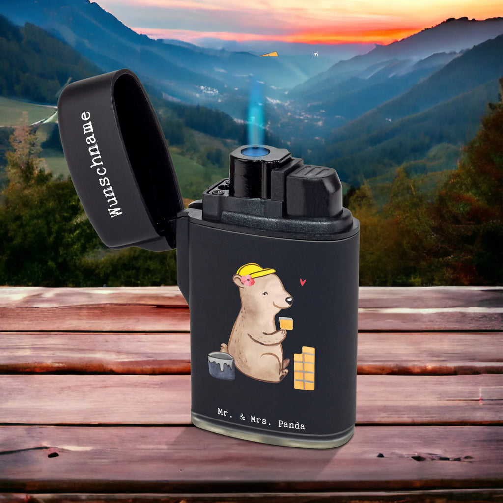 Personalised lighter Female Bricklayer heart gift, gift idea, best, farewell gift, passing exam, anniversary, retirement, promotion, job start, sayings, funny, profession