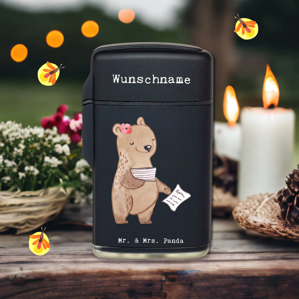 Personalised lighter office clerk Heart gift, gift idea, best, farewell gift, passing exam, anniversary, retirement, promotion, job start, sayings, funny, profession