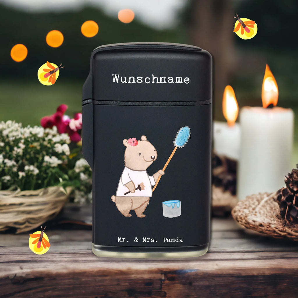 Personalised lighter female painter heart gift, gift idea, best, farewell gift, passing exam, anniversary, retirement, promotion, job start, sayings, funny, profession