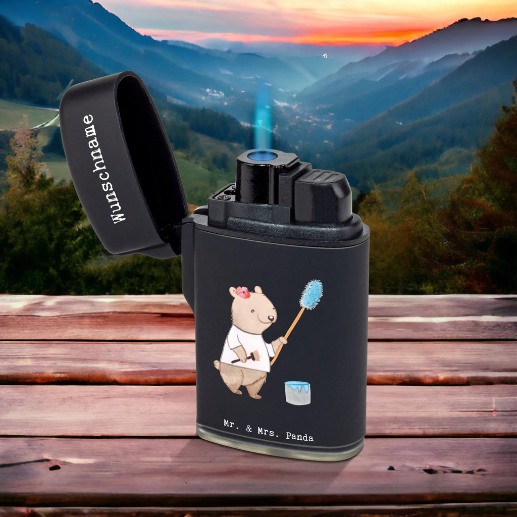 Personalised lighter female painter heart gift, gift idea, best, farewell gift, passing exam, anniversary, retirement, promotion, job start, sayings, funny, profession