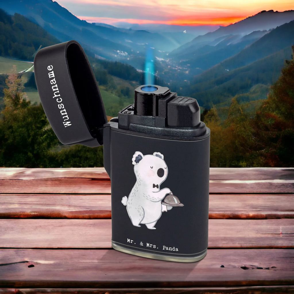 Spersonalizowana zapalniczka kelner serce Zawód, Wykształcenie, Jubileusz, Pożegnanie, Emerytura, Kolega, Koleżanka, Prezent, Dawać, Pracownik, Współpracownik, Firma, Dziękuję, Dziękuję bardzo