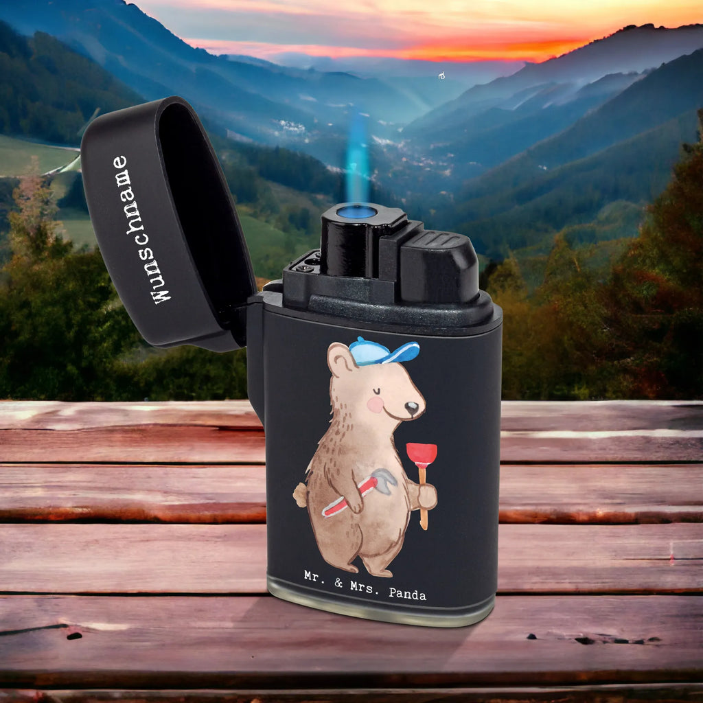 Spersonalizowana zapalniczka hydraulik serce Zawód, Wykształcenie, Jubileusz, Pożegnanie, Emerytura, Kolega, Koleżanka, Prezent, Dawać, Pracownik, Współpracownik, Firma, Dziękuję, Dziękuję bardzo