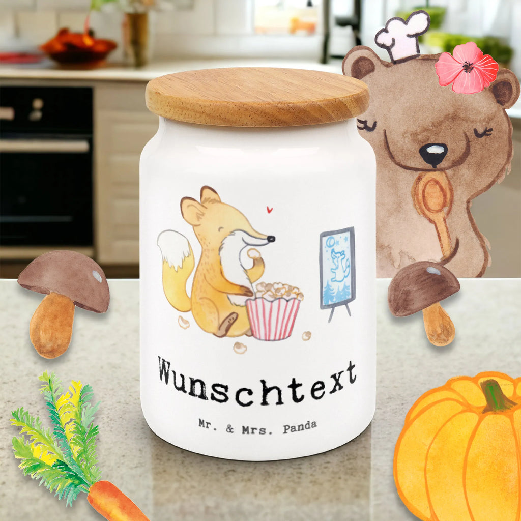 Personalized Storage Jar Fox watch movies personalized ceramic jar, personalized storage container, custom treat canister, monogrammed food storage, personalized treat jar, personalized cookie tin, personalized cookie jar, engraved kitchen jar, personalized canister, custom pantry container, personalized storage jar, Gift, sport, hobby, giving, thank you, award, profit, athlete, watching movies, cinema, TV, television, Movie night