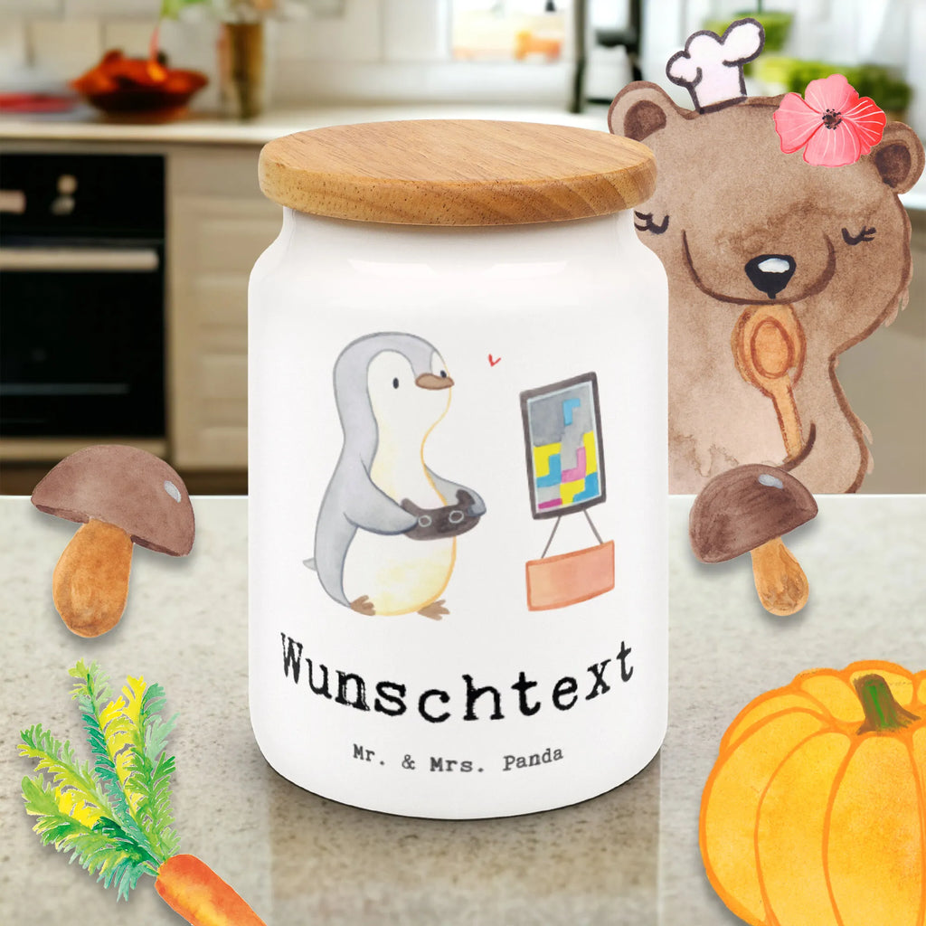 Personalized Storage Jar penguin Gamble personalized ceramic jar, monogrammed food storage, engraved kitchen jar, personalized storage jar, personalized treat jar, custom treat canister, custom pantry container, personalized cookie jar, personalized canister, personalized cookie tin, personalized storage container, Gift, sport, hobby, giving, thank you, award, profit, athlete, Gambling, video games, gaming