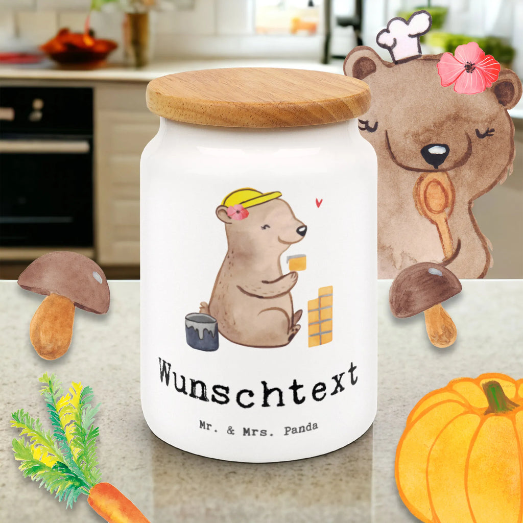 Personalized Storage Jar Female Bricklayer heart engraved kitchen jar, personalized storage container, custom pantry container, personalized storage jar, monogrammed food storage, personalized cookie tin, custom treat canister, personalized canister, personalized cookie jar, personalized ceramic jar, personalized treat jar, gift, gift idea, best, farewell gift, passing exam, anniversary, retirement, promotion, job start, sayings, funny, profession