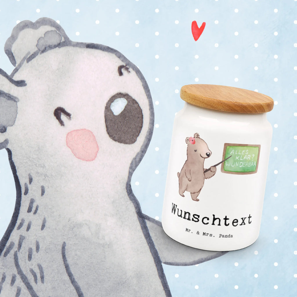 Spersonalizowany pojemnik na zapasy Nauczycielka pływania serce Zawód, Wykształcenie, Jubileusz, Pożegnanie, Emerytura, Kolega, Koleżanka, Prezent, Dawać, Pracownik, Współpracownik, Firma, Dziękuję, Dziękuję bardzo