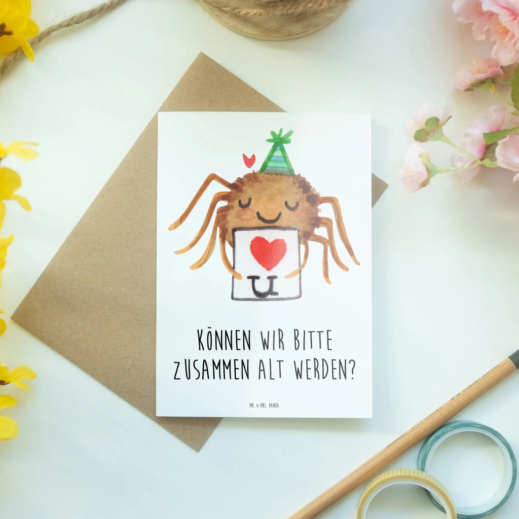 Grußkarte Spinne Agathe Brief Grußkarte, Hochzeitskarte, Geburtstagskarte, Einladungskarte, Karte, Klappkarte, Ansichtskarten, Glückwunschkarte, Spinne Agathe, Spinne, Agathe, Videos, Merchandise, Liebesbeweis, Liebespaar, Liebesgeschenk, Heiratsantrag, Treuebeweis, Ich Liebe dich, Treuetest, Verliebt