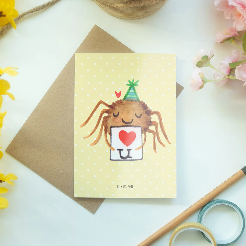 Grußkarte Spinne Agathe Brief Grußkarte, Hochzeitskarte, Geburtstagskarte, Einladungskarte, Karte, Klappkarte, Ansichtskarten, Glückwunschkarte, Spinne Agathe, Spinne, Agathe, Videos, Merchandise, Liebesbeweis, Liebespaar, Liebesgeschenk, Heiratsantrag, Treuebeweis, Ich Liebe dich, Treuetest, Verliebt