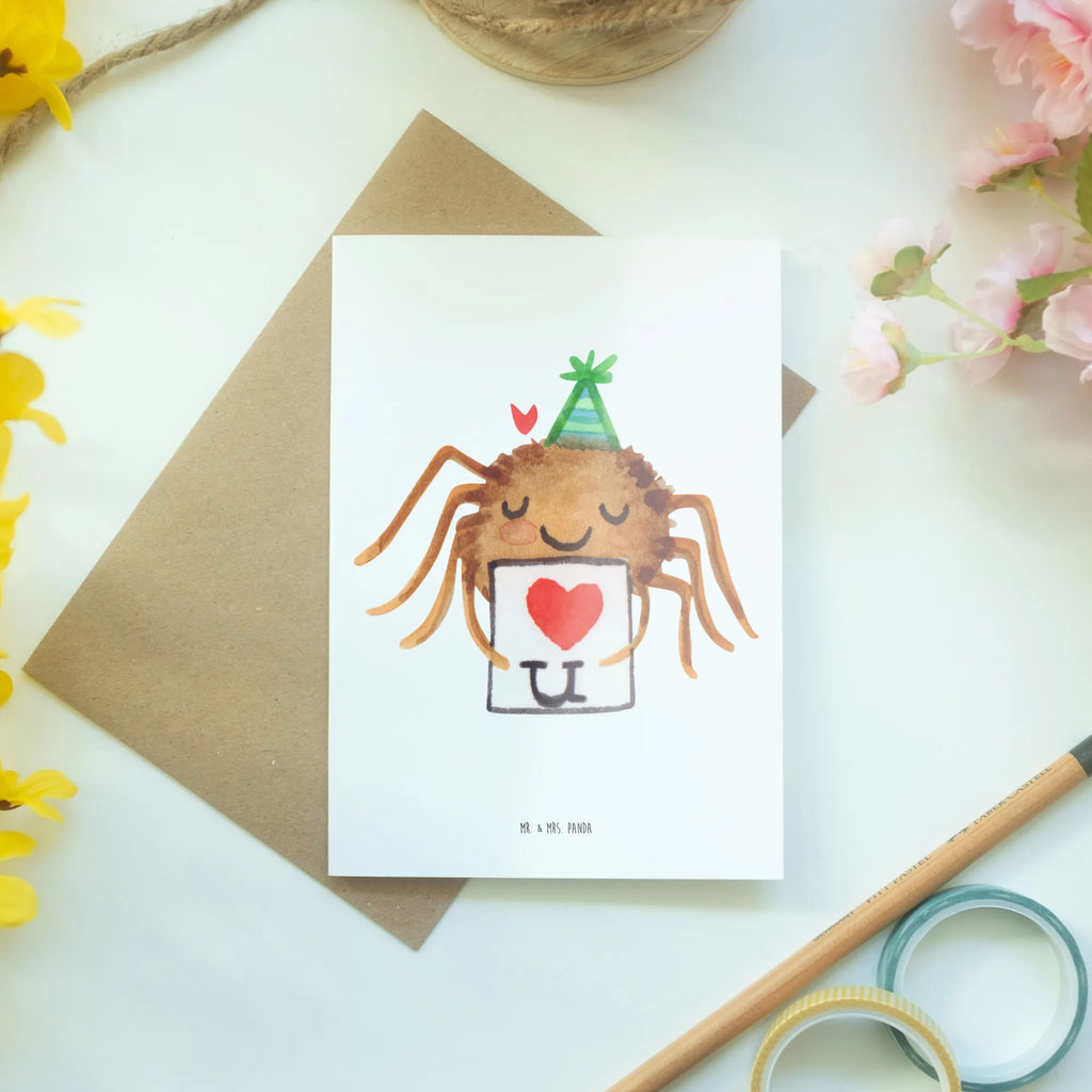 Grußkarte Spinne Agathe Brief Grußkarte, Hochzeitskarte, Geburtstagskarte, Einladungskarte, Karte, Klappkarte, Ansichtskarten, Glückwunschkarte, Spinne Agathe, Spinne, Agathe, Videos, Merchandise, Liebesbeweis, Liebespaar, Liebesgeschenk, Heiratsantrag, Treuebeweis, Ich Liebe dich, Treuetest, Verliebt