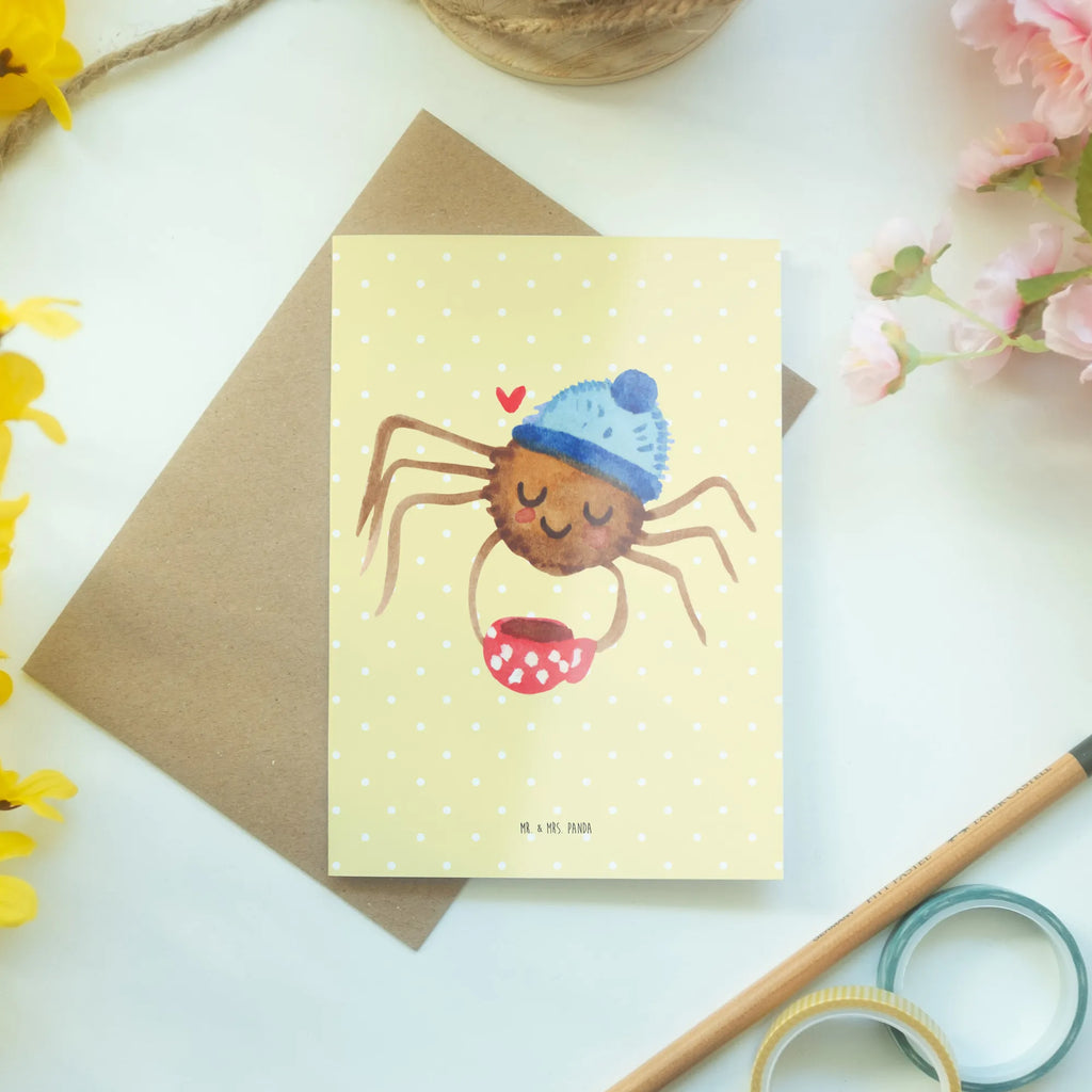 Kartka okolicznościowa Pająk Agata kawa einladungskarten, Grußkarten, firmungskarte, dankeskarten, osterkarte, glückwunschkarten, genesungskarte, vatertagskarte, hochzeitskarten, neujahrskarte, Grußkarte, osterkarten, Glückwunschkarte, kommunionskarte, babykarte, jubiläumskarte, Beileidskarte, Motivkarte, abiturkarte, spruchkarte, valentinstagskarte, Klappkarte, weihnachtskarten, Spinne Agathe, Spinne, Agathe, Videos, Merchandise, Weiser Spruch, Morgenmuffel, Morgen, Lebensweisheiten, Kaffee