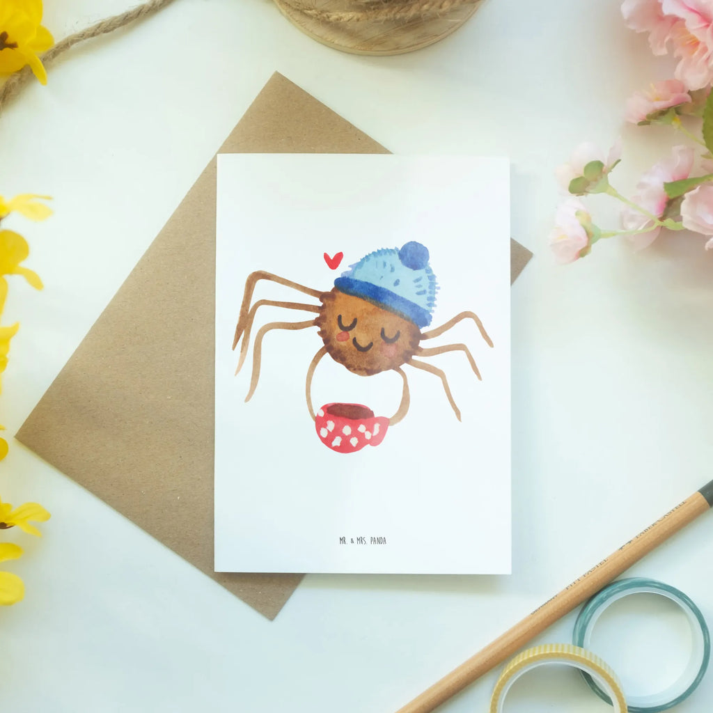 Kartka okolicznościowa Pająk Agata kawa einladungskarten, Grußkarten, firmungskarte, dankeskarten, osterkarte, glückwunschkarten, genesungskarte, vatertagskarte, hochzeitskarten, neujahrskarte, Grußkarte, osterkarten, Glückwunschkarte, kommunionskarte, babykarte, jubiläumskarte, Beileidskarte, Motivkarte, abiturkarte, spruchkarte, valentinstagskarte, Klappkarte, weihnachtskarten, Spinne Agathe, Spinne, Agathe, Videos, Merchandise, Weiser Spruch, Morgenmuffel, Morgen, Lebensweisheiten, Kaffee