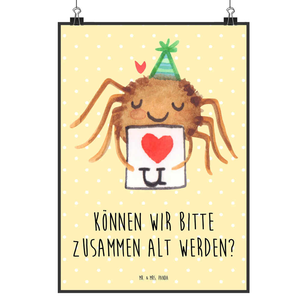 Poster Spider Agathe Letter Bild, Wandposter, Küchenposter, Wanddekoration, Designposter, Mr. & Mrs. Panda Poster, Posterdruck, Kunstdruck, Wanddeko, Poster, Wanddeko Bild, Raumdekoration, Kinderposter, Handgemaltes Poster, Spinne Agathe, Spinne, Agathe, Videos, Merchandise, Liebespaar, Heiratsantrag, Ich Liebe dich, Liebesbeweis, Treuetest, Treuebeweis, Verliebt, Liebesgeschenk