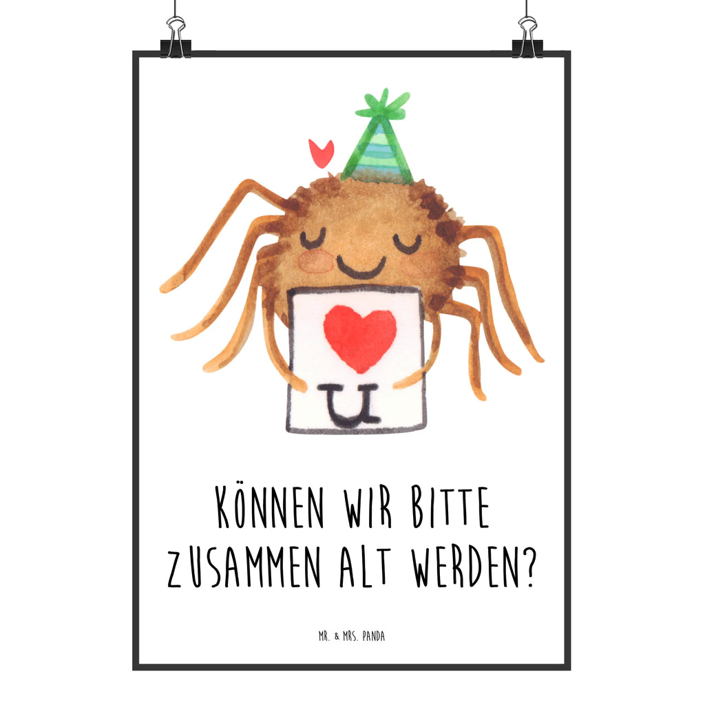 Poster Spider Agathe Letter Bild, Wandposter, Küchenposter, Wanddekoration, Designposter, Mr. & Mrs. Panda Poster, Posterdruck, Kunstdruck, Wanddeko, Poster, Wanddeko Bild, Raumdekoration, Kinderposter, Handgemaltes Poster, Spinne Agathe, Spinne, Agathe, Videos, Merchandise, Liebespaar, Heiratsantrag, Ich Liebe dich, Liebesbeweis, Treuetest, Treuebeweis, Verliebt, Liebesgeschenk