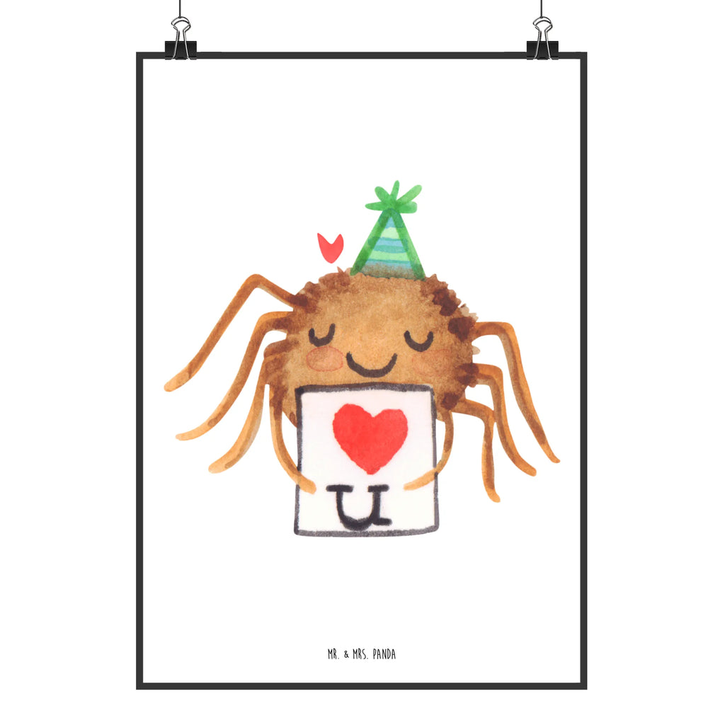 Poster Spider Agathe Letter Bild, Wandposter, Küchenposter, Wanddekoration, Designposter, Mr. & Mrs. Panda Poster, Posterdruck, Kunstdruck, Wanddeko, Poster, Wanddeko Bild, Raumdekoration, Kinderposter, Handgemaltes Poster, Spinne Agathe, Spinne, Agathe, Videos, Merchandise, Liebespaar, Heiratsantrag, Ich Liebe dich, Liebesbeweis, Treuetest, Treuebeweis, Verliebt, Liebesgeschenk
