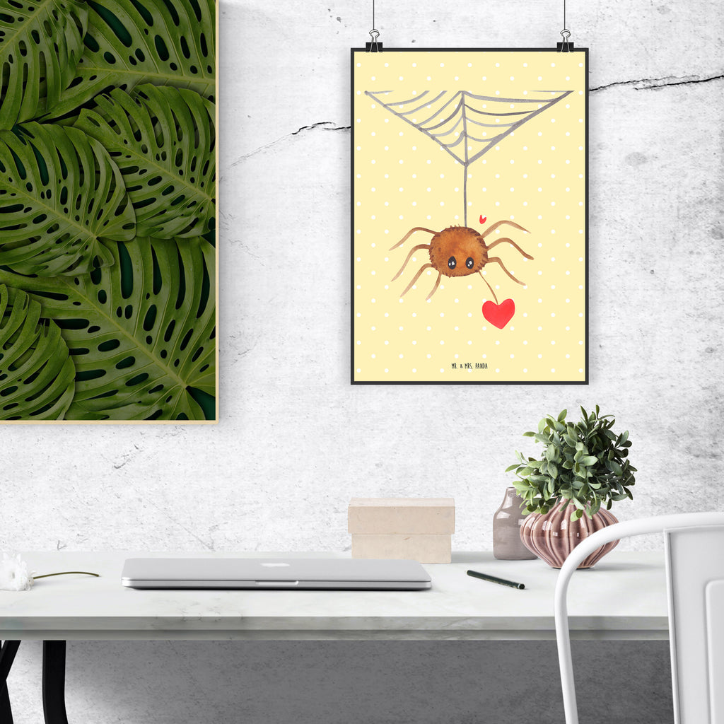 Poster Spider Agathe Love Raumdekoration, Handgemaltes Poster, Poster, Wanddeko Bild, Wanddeko, Kunstdruck, Designposter, Wanddekoration, Posterdruck, Mr. & Mrs. Panda Poster, Bild, Wandposter, Küchenposter, Kinderposter, Spinne Agathe, Spinne, Agathe, Videos, Merchandise, Liebesbeweis, Liebe, Liebesgeschenk, Verliebt