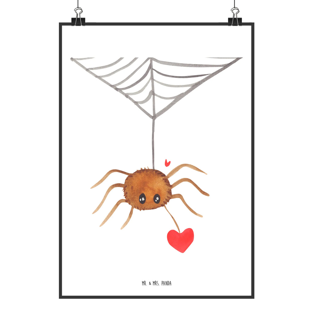 Poster Spider Agathe Love Raumdekoration, Handgemaltes Poster, Poster, Wanddeko Bild, Wanddeko, Kunstdruck, Designposter, Wanddekoration, Posterdruck, Mr. & Mrs. Panda Poster, Bild, Wandposter, Küchenposter, Kinderposter, Spinne Agathe, Spinne, Agathe, Videos, Merchandise, Liebesbeweis, Liebe, Liebesgeschenk, Verliebt