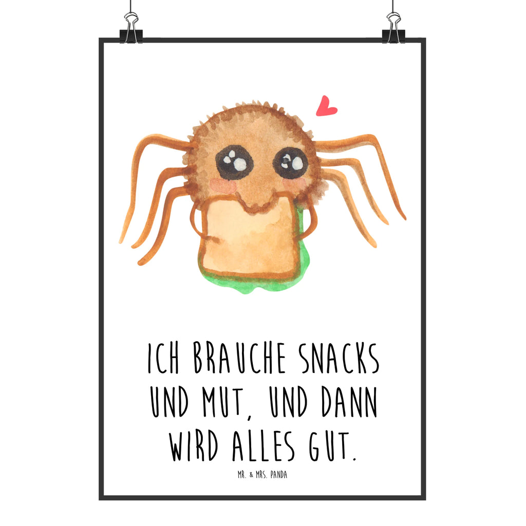 Poster Spinne Agathe Sandwich wanddeko, Wanddekoration, Deko Bild, Designposter, wanddruck, Mr. & Mrs. Panda Poster, wandkunst, drucke, kunstdruck poster, Posterdruck, Wandschmuck, Kunstdruck, Wanddeko Bild, Wandposter, Bild für Wand, kunst für die wand, grafikposter, Plakat, kunstposter, Bild, Poster, Wandbild, Merchandise, Videos, Agathe, Spinne, Spinne Agathe, Hungrig, Lebensfreude, Hunger, Mut, Verfressen, Glück, Alles Wird gut
