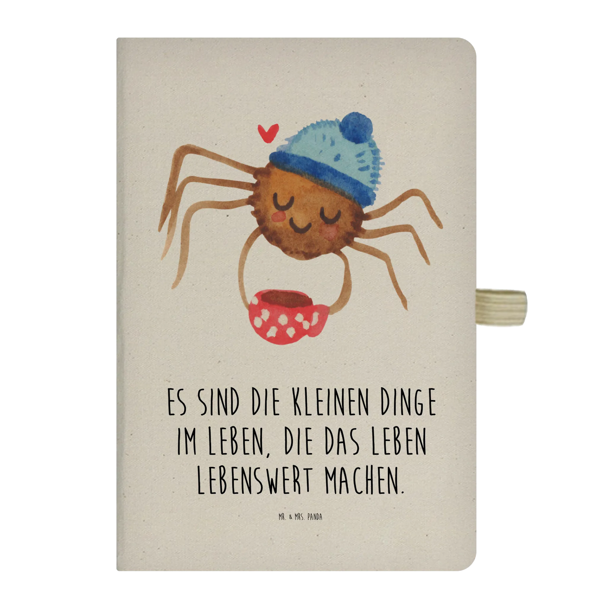 Cotton notebook Spider Agathe coffee Spider Agathe, Spider