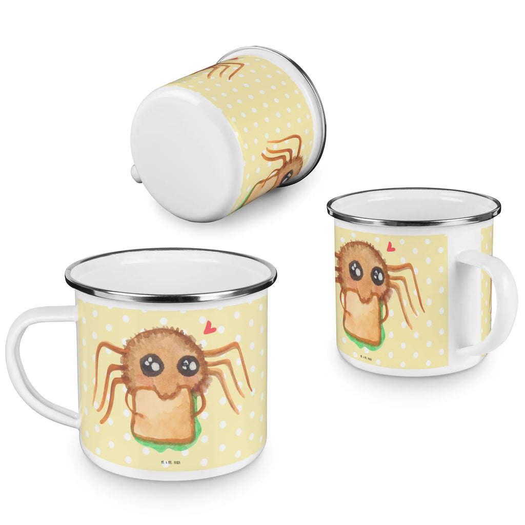 Camping Emaille Tasse Spinne Agathe Sandwich Emaille Tasse, Teebecher, emaillebecher, Metalltasse, Kaffeetasse, Pott, Tasse, becher emaille, Emailletasse, Trinkbecher, wandertasse, Teetasse, blechbecher, Reisebecher, Emaille Becher, Kaffeebecher, Tasse Emaille, wanderbecher, Blechtasse, reisetasse, metallbecher, Becher, Campingtasse, Campingbecher, Spinne Agathe, Spinne, Agathe, Videos, Merchandise, Lebensfreude, Alles Wird gut, Mut, Hungrig, Glück, Verfressen, Hunger