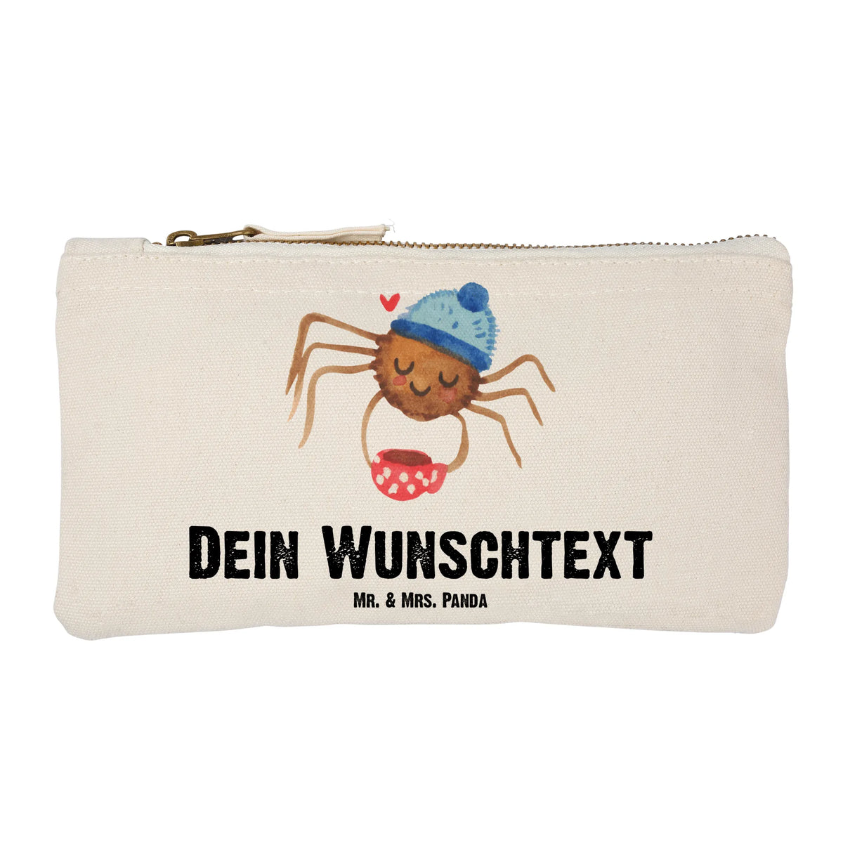 Personalised make-up bag Spider Agathe coffee Spider Agathe, Spider