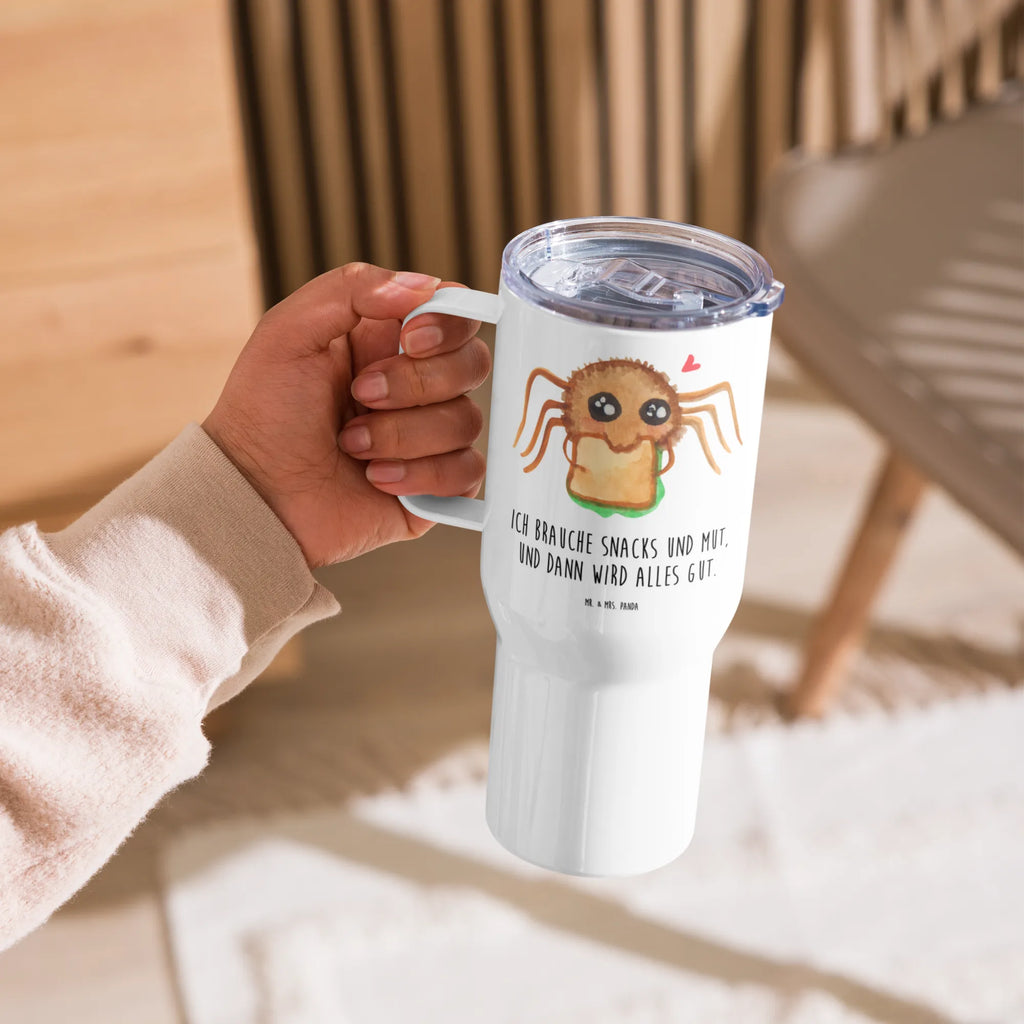 XXL thermal mug Spider Agathe Sandwich Autobecher, Großer Thermobecher, Thermobecher, XL Reisetasse, Reisebecher, XL Thermobecher, Jumbo Becher, Spinne Agathe, Spinne, Agathe, Videos, Merchandise, Alles wird gut, Lebensfreude, Glück, Verfressen, Hungrig, Mut, Hunger