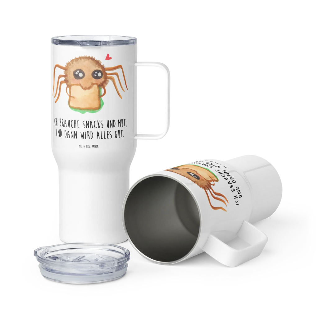 XXL thermal mug Spider Agathe Sandwich Autobecher, Großer Thermobecher, Thermobecher, XL Reisetasse, Reisebecher, XL Thermobecher, Jumbo Becher, Spinne Agathe, Spinne, Agathe, Videos, Merchandise, Alles wird gut, Lebensfreude, Glück, Verfressen, Hungrig, Mut, Hunger