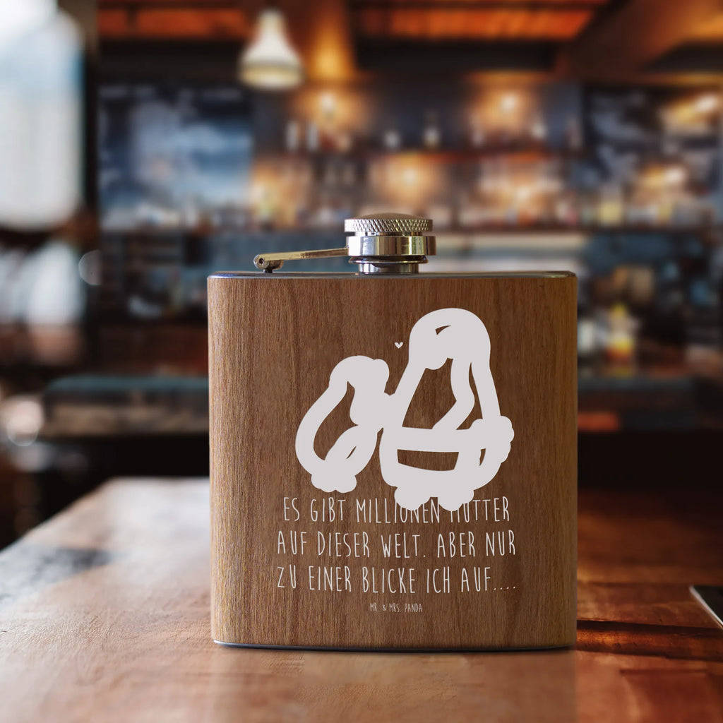 Hipflask Penguin with child Family, Father's Day, Mother's Day, brother, sister, Mom, Dad, Mummy, Birthday, Mommy, Mother, Gift