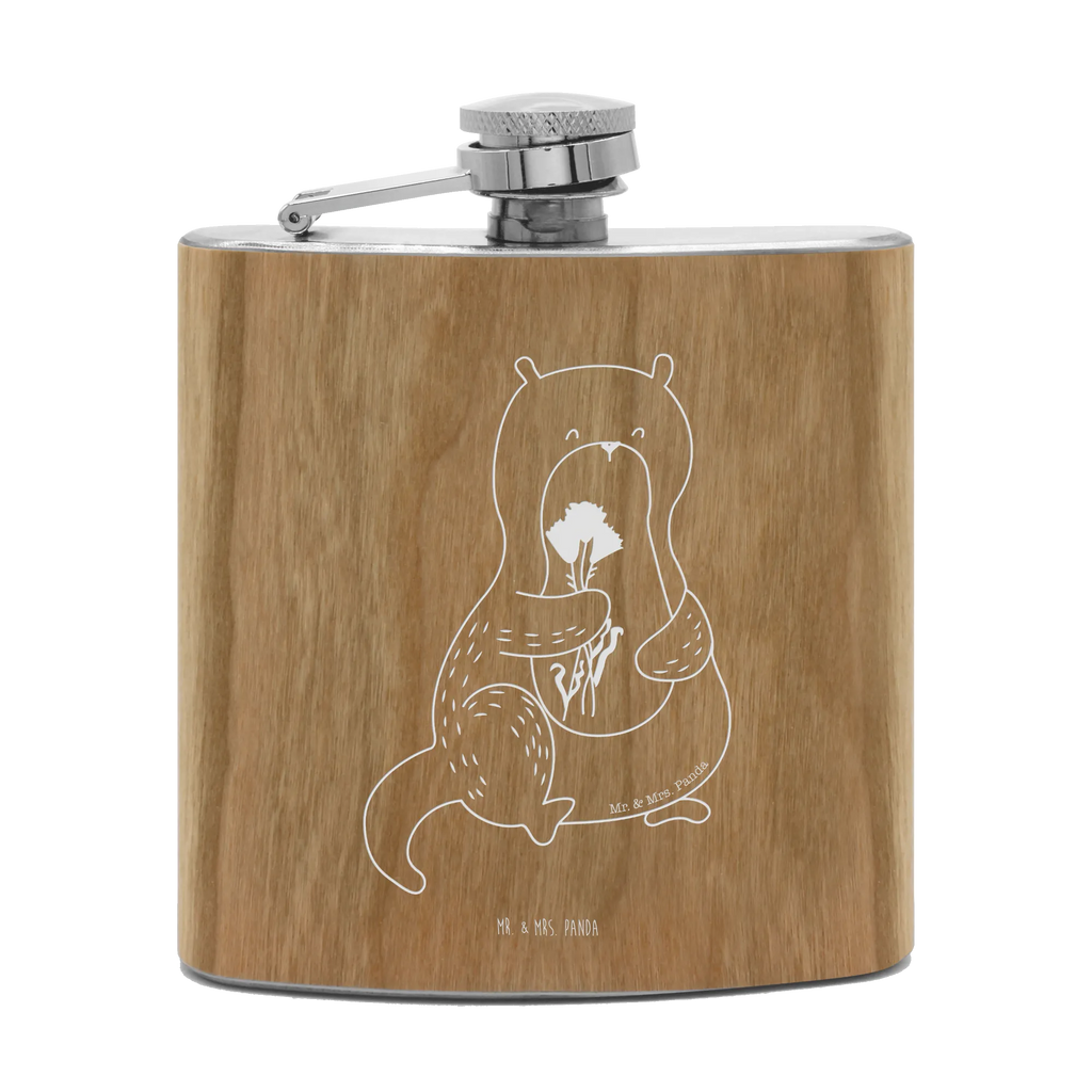 Hipflask otter Bunch of flowers otter, marten, sea otter, European otter, water mammal, aquatic animal, baby otter, predator, water, otter gifts, animal lover, gift ideas for animal lovers, animal, mammal, water animal, gifts for people in love, Otter Sea Otter Lake Otter
