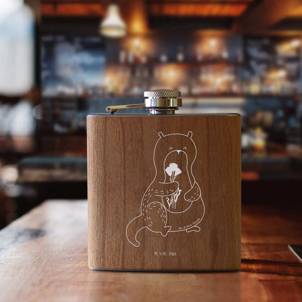 Hipflask otter Bunch of flowers otter, marten, sea otter, European otter, water mammal, aquatic animal, baby otter, predator, water, otter gifts, animal lover, gift ideas for animal lovers, animal, mammal, water animal, gifts for people in love, Otter Sea Otter Lake Otter