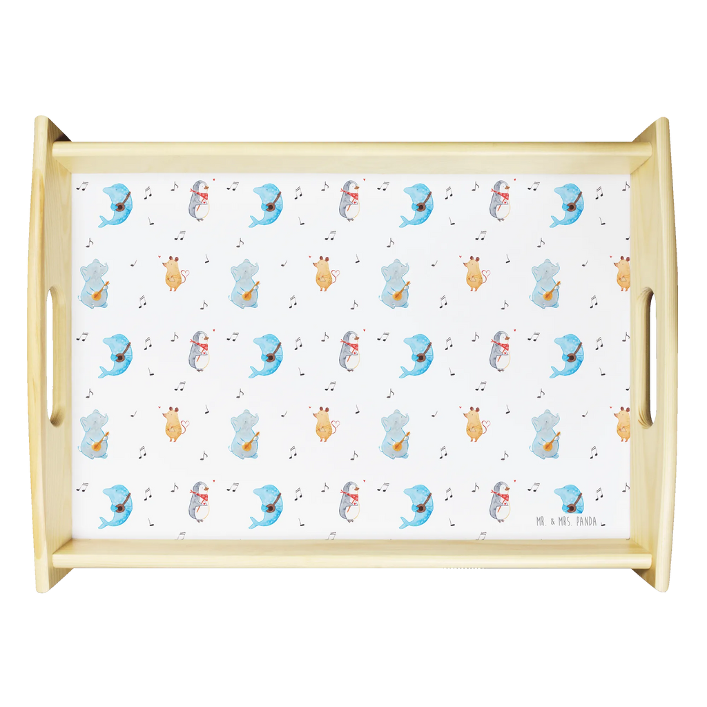 Serving tray Big tape tray, wooden tray, kitchen tray, breakfast tray, serving tray, small animals, cute, funny, cute animal motives, hand drawn, small world, funny sayings, good mood, happy, gifts, gift ideas, special gifts, animal lover, card, dolphin, triangle, dog, elephant, musicians, guitar, mouse, music, band, penguin