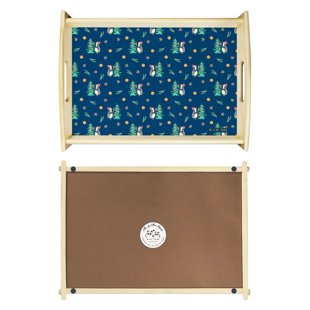 Serving tray penguin Christmas tree breakfast tray, tray, serving tray, kitchen tray, wooden tray, Winter, Christmas, Christmas time, snow, Penguin