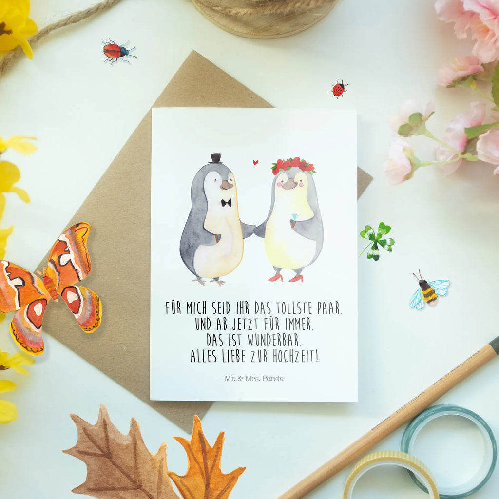Greetings card Marriage penguin folding card, invitation card, greeting card, wedding card, birthday card, Wedding, marriage, gifts, penguins, wedding, wedding day, wedding gift, gift idea wedding, guest gift, penguin