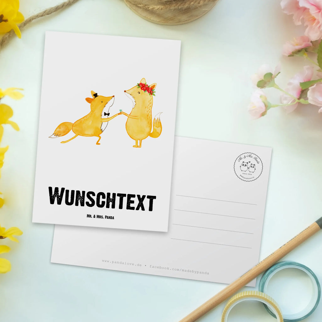Personalisierte Postkarte Füchse Hochzeit Postkarte mit Wunschtext, Grußkarte mit Namen, Postkarte personalisierbar, Einladung mit Namen, Karte mit Namen, Geschenkkarte mit Namen, Postkarte mit Namen, Ansichtskarte mit Wunschtext, Grußkarte mit Wunschtext, Einladung mit Wunschtext, Postkarte bedrucken, Karte mit Wunschtext, Geschenkkarte mit Wunschtext, Ansichtskarte mit Namen, Hochzeit, Hochzeitsgeschenk, Ehe, Hochzeitsfeier, Trauung, Trauungsgeschenk, Hochzeitskarte, Verlobungsfeier, Verlobungsgeschenk, Hochzeitsgeschenkideen, Hochzeitsgeschenke für Brautpaar