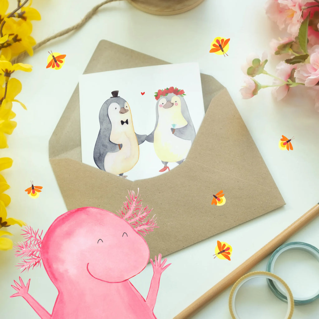 Personalised greetings card Marriage penguin Wedding, marriage, gifts, penguin, wedding gift, guest gift, penguins, wedding day, gift idea wedding, wedding