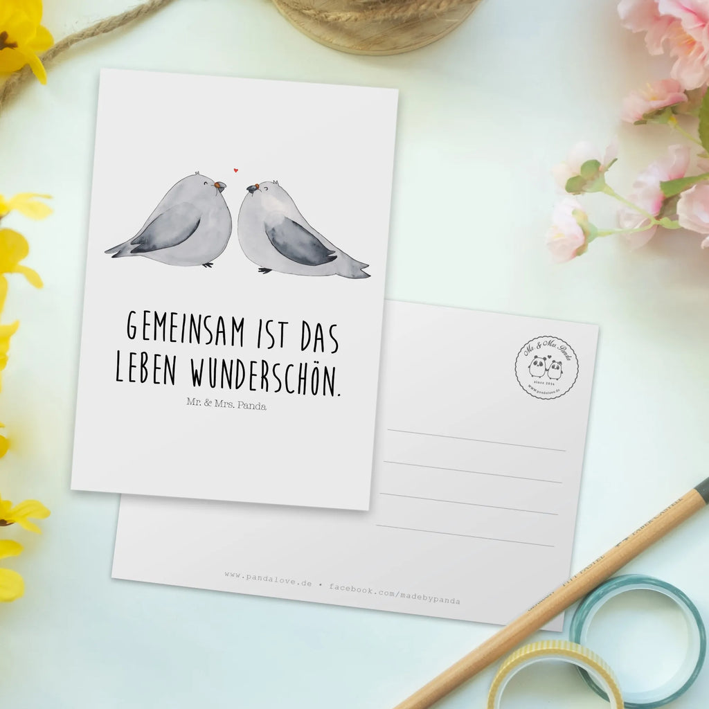 Postcard pigeons Love card, postcards, gift, gift card, letter, invitation, paper, invitation card, Postcard, Wedding, marriage, gifts, Friend, Turtledove, Doves, Couple, Couple gift, Girlfriend, Dove, Love