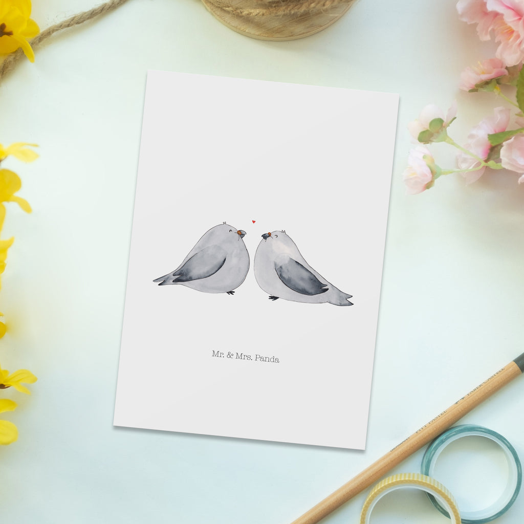 Postcard pigeons Love card, postcards, gift, gift card, letter, invitation, paper, invitation card, Postcard, Wedding, marriage, gifts, Friend, Turtledove, Doves, Couple, Couple gift, Girlfriend, Dove, Love