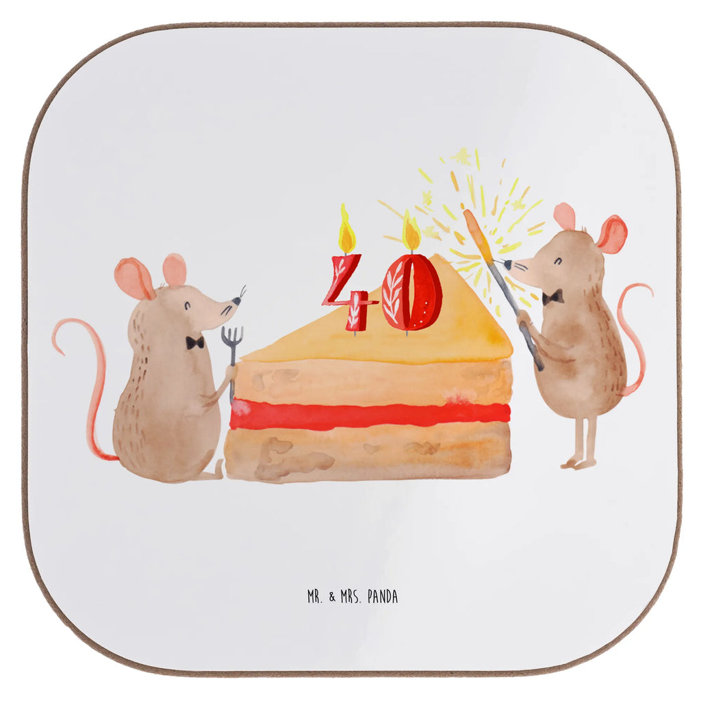 Quadratische Untersetzer 40. Geburtstag Mäuse Kuchen Bierdeckel, Getränkeuntersetzer, Tassen Untersetzer, Untersetzer Gläser, Untersetzer für Gläser, Glasuntersetzer, Korkuntersetzer, Untersetzer, Untersetzer aus Holz, Holzuntersetzer, Untersetzer Holz, Untersetzer Design, Geburtstag, Geburtstagsgeschenk, Geschenk, Maus, Happy Birthday, Geburtstage, Geburtstagsfeier