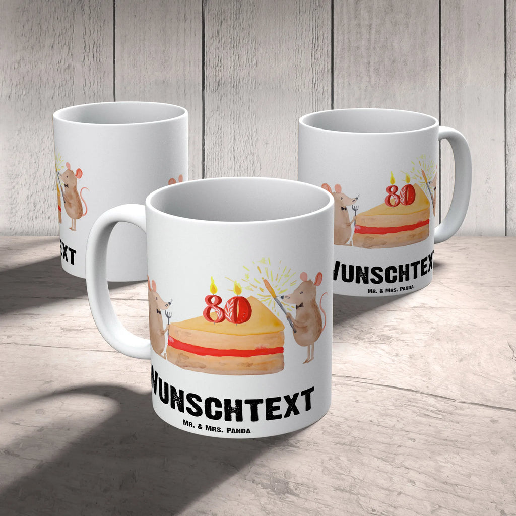 Personalisierte Tasse 80. Geburtstag Mäuse Kuchen Namenstasse, Drucken, Namen, Personalisierte Tasse, Personalisiert, Tasse, Wunschname, Tasse mit Namen, Geburtstag, Geburtstagsgeschenk, Geschenk, Happy Birthday, Maus, Geburtstage, Geburtstagsfeier