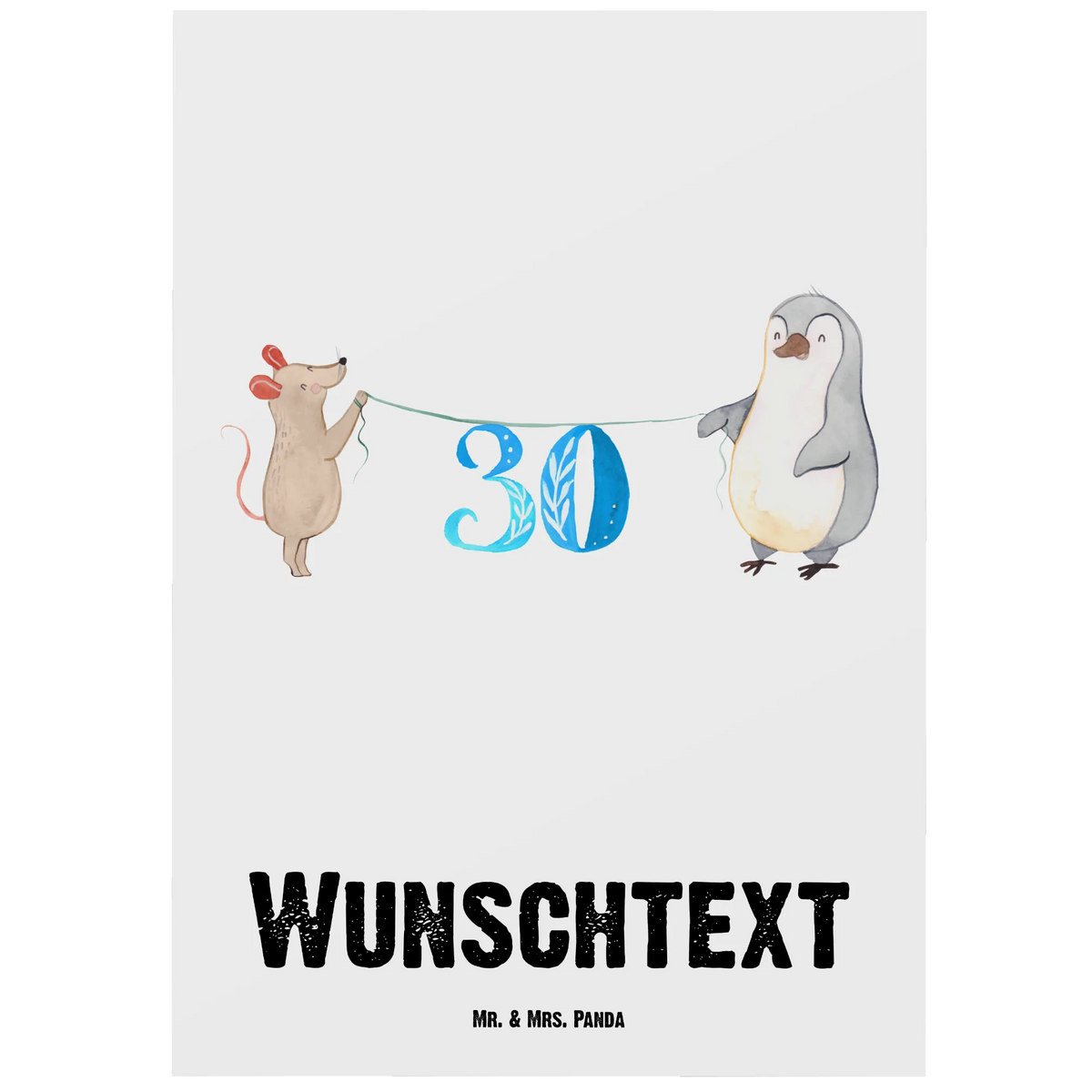 Personalised postcard 30th birthday mouse penguin Birthday, celebration, party, birthday party, friends, family, birthday wish, birthday present, birthday cards, 18th birthday, 30th birthday, 40th, 50th, 60th, 70th, 80th, 90th, 90th., gift ideas, gifts for girlfriend, boyfriend, mom, dad, brother, sister, congratulations, funny, sayings, 1 year, money gifts, guest gifts, gifts online, gift basket, special gifts, unusual gifts, extraordinary gifts, gift package, original gifts, gift items, special birthday gifts, cake, present, birthday