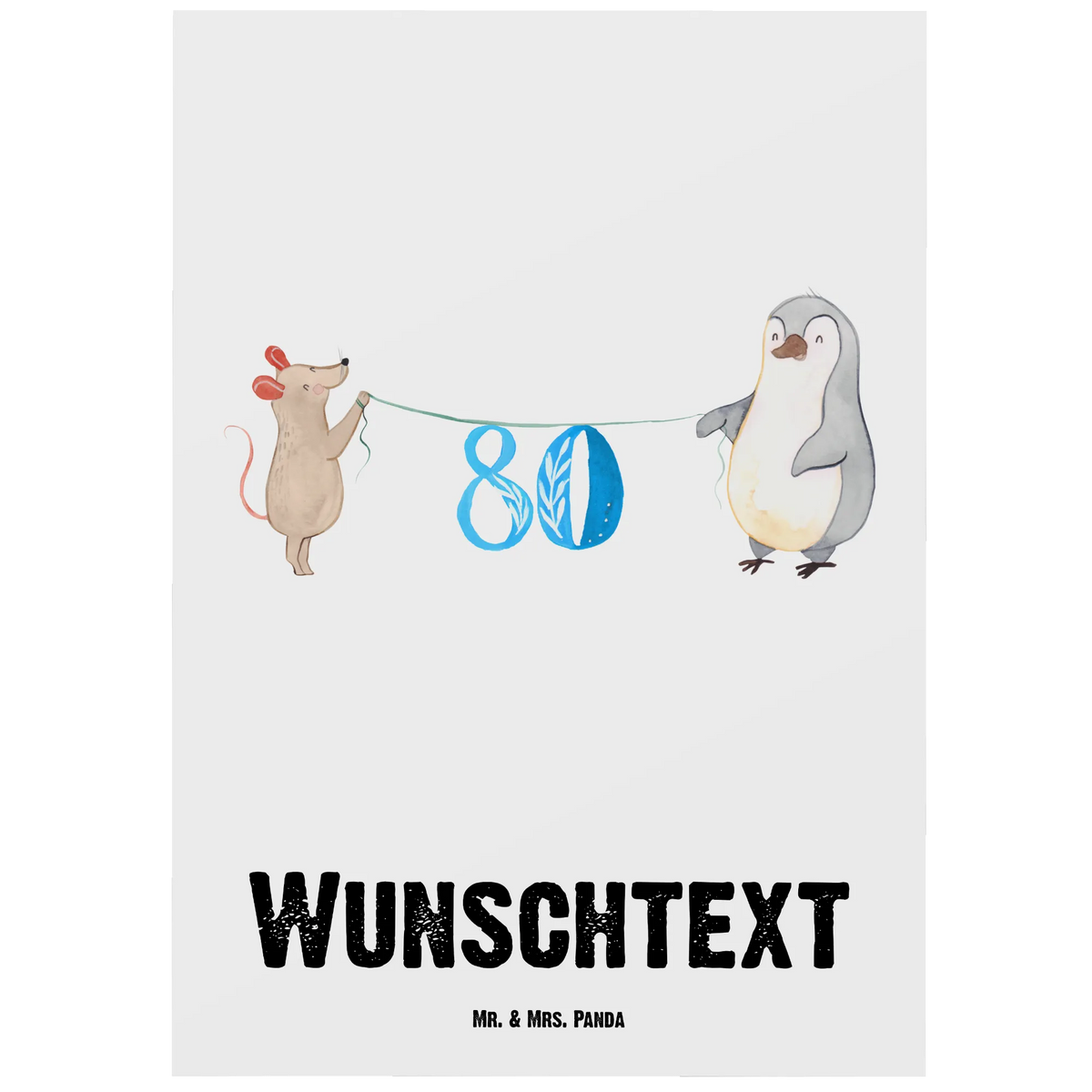 Personalised postcard 80th birthday mouse penguin Birthday, celebration, party, birthday party, friends, family, birthday wish, birthday present, birthday cards, 18th birthday, 30th birthday, 40th, 50th, 60th, 70th, 80th, 90th, 90th., gift ideas, gifts for girlfriend, boyfriend, mom, dad, brother, sister, congratulations, funny, sayings, 1 year, money gifts, guest gifts, gifts online, gift basket, special gifts, unusual gifts, extraordinary gifts, gift package, original gifts, gift items, special birthday gifts, birthday, present, cake