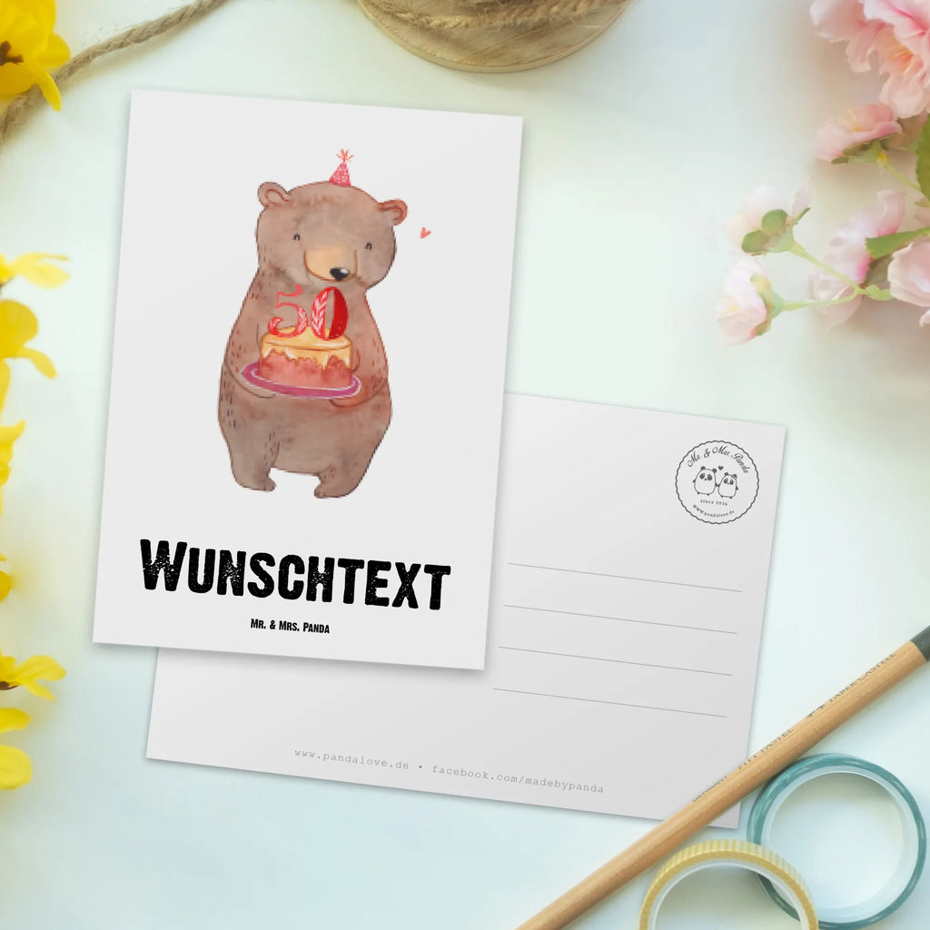 Personalised postcard bear cake 50th birthday Birthday, celebration, party, birthday party, friends, family, birthday wish, birthday present, birthday cards, 18th birthday, 30th birthday, 40th, 50th, 60th, 70th, 80th, 90th, 90th., gift ideas, gifts for girlfriend, boyfriend, mom, dad, brother, sister, congratulations, funny, sayings, 1 year, money gifts, guest gifts, gifts online, gift basket, special gifts, unusual gifts, extraordinary gifts, gift package, original gifts, gift items, special birthday gifts, cake, present, birthday