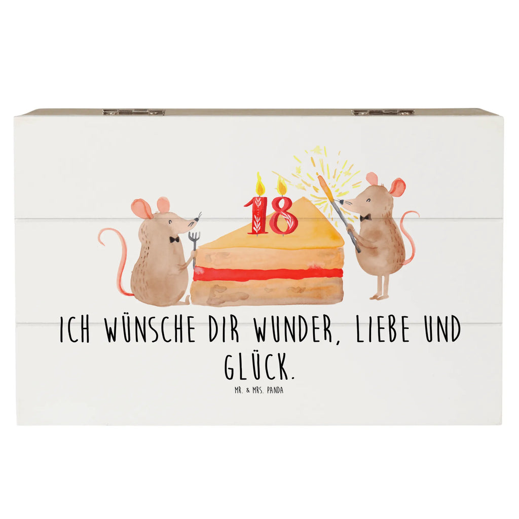 Holzkiste 18. Geburtstag Mäuse Kuchen Erinnerungsbox, Schatulle, Truhe, Kiste, Schatzkiste, Geschenkbox, XXL, Holzkiste, Geschenkdose, Erinnerungskiste, Dekokiste, Aufbewahrungsbox, Geburtstag, Geburtstagsgeschenk, Geschenk, Geburtstage, Maus, Geburtstagsfeier, Happy Birthday