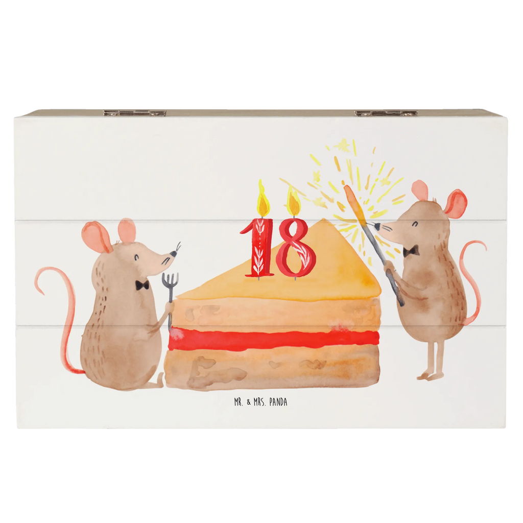 Holzkiste 18. Geburtstag Mäuse Kuchen Erinnerungsbox, Schatulle, Truhe, Kiste, Schatzkiste, Geschenkbox, XXL, Holzkiste, Geschenkdose, Erinnerungskiste, Dekokiste, Aufbewahrungsbox, Geburtstag, Geburtstagsgeschenk, Geschenk, Geburtstage, Maus, Geburtstagsfeier, Happy Birthday