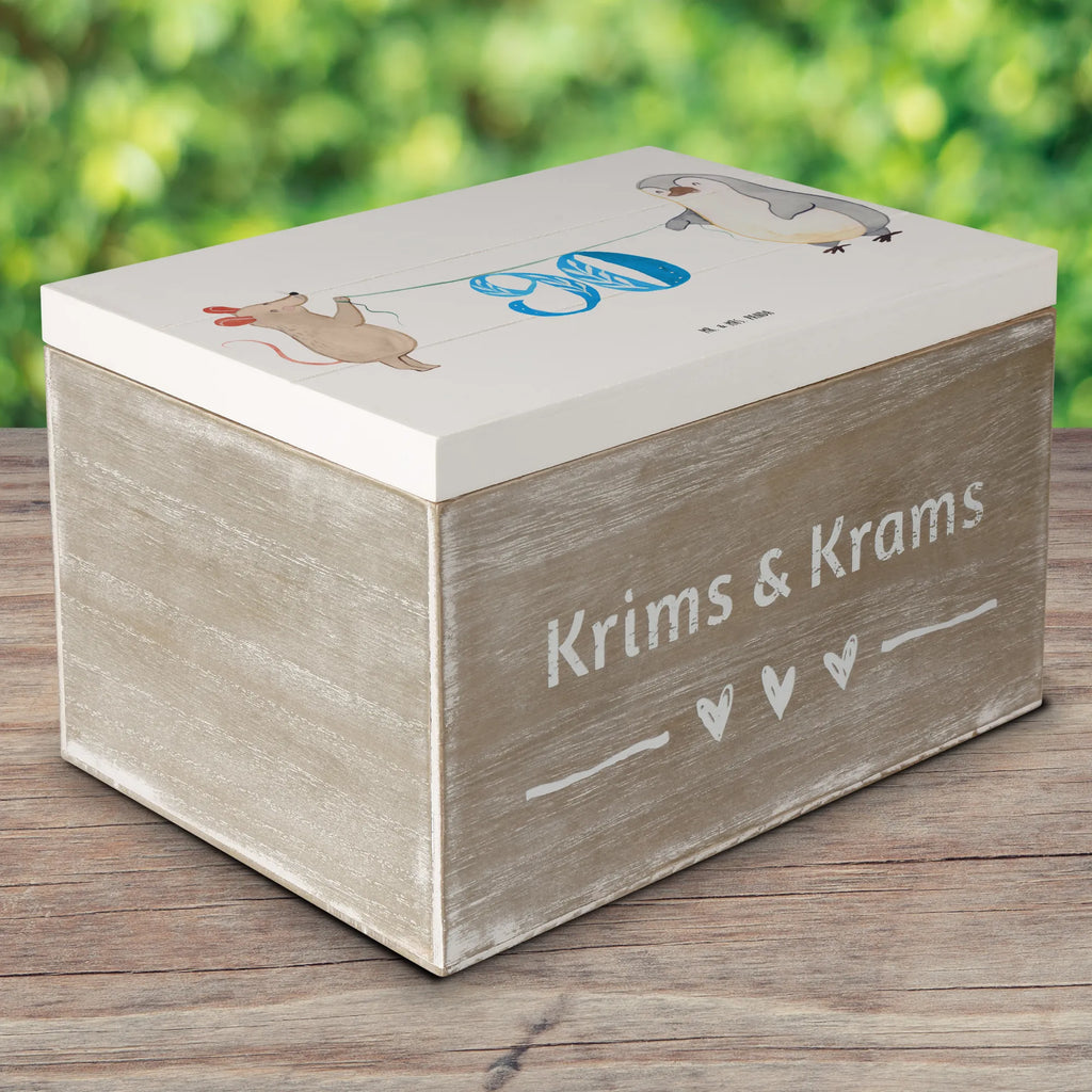 Skrzynia drewniana 90. urodziny mysz pingwin Schatulle, Truhe, Geschenkdose, XXL, Kiste, Aufbewahrungsbox, Erinnerungskiste, Geschenkbox, Schatzkiste, Dekokiste, Erinnerungsbox, Holzkiste, Geburtstag, Geburtstagsgeschenk, Geschenk, Kuchen, Party, Torte, Feiern