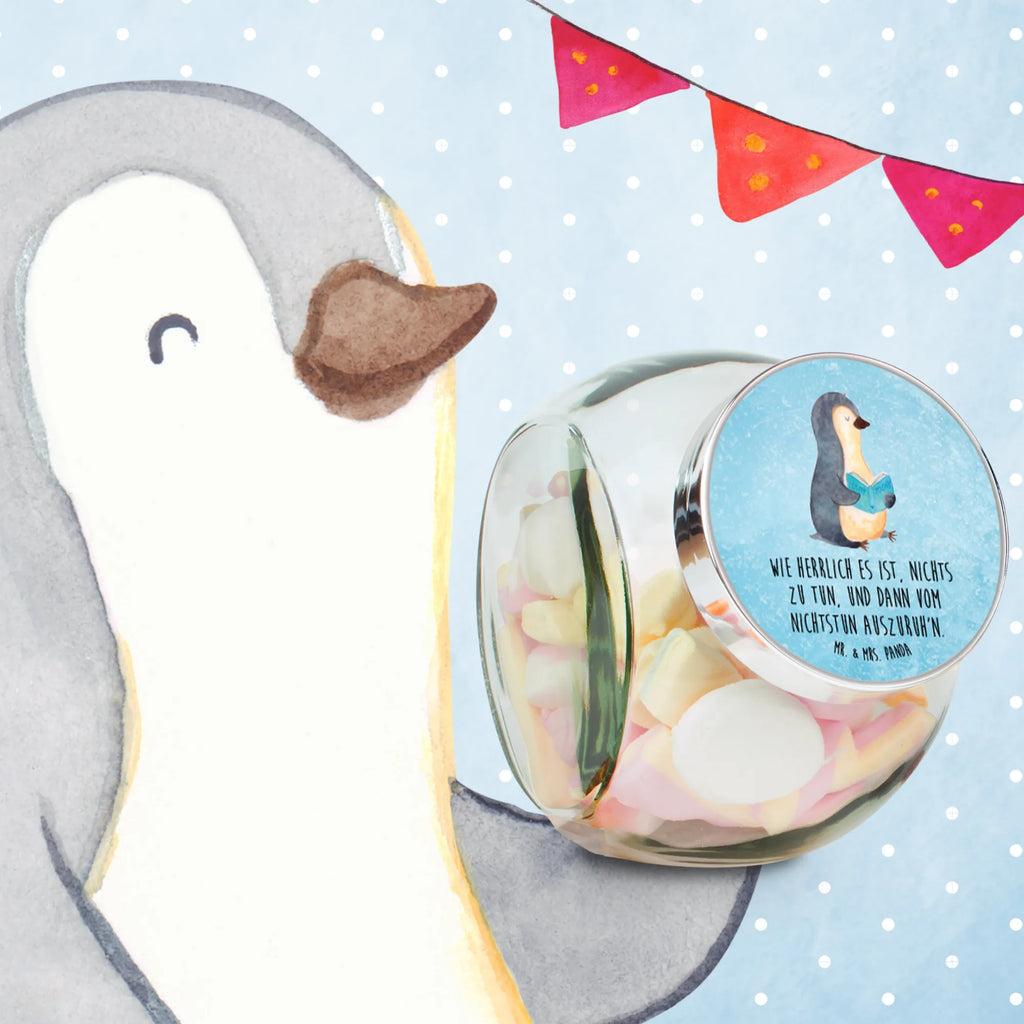 Candy Jar Penguin A book Penguin, North Pole, Winter, Penguins, vacation, penguins, reading, leisure, lazing around, bookworm, book, holidays, doing nothing