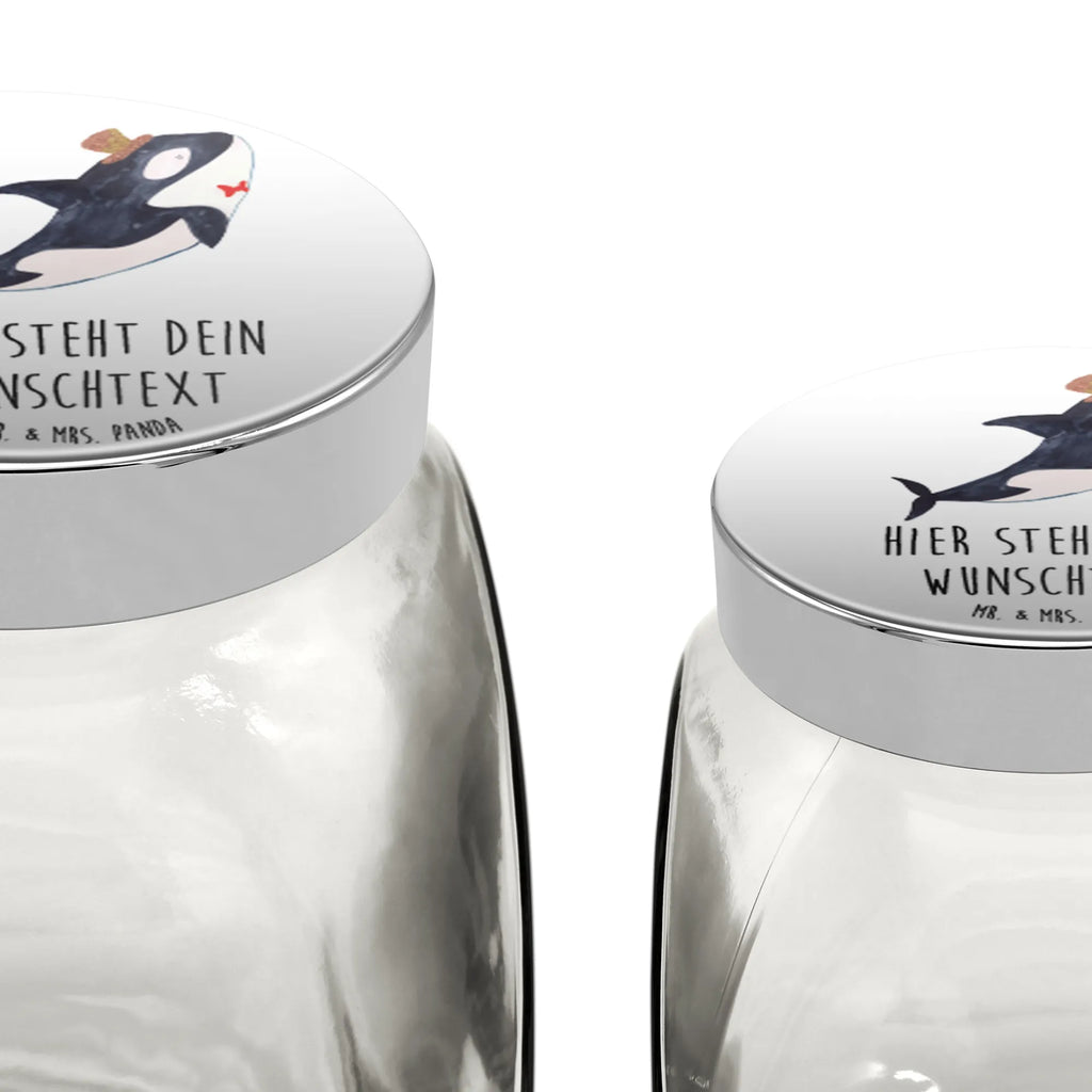 Personalized Candy Jar orca cylinder Seafood, aquatic animals, ocean, sea, fish, shells, corals, reef, whale, narwhal, sea urchin, lobster, platypus, turtle, manatee, crocodile, orca, shrimp, gifts for seafood lovers, water world, underwater animals, underwater world, vacation, deep sea, seafood fans, gift ideas, seafood decoration, seafood posters, confetti, feast, party, birthday, celebration, glitter, congratulations