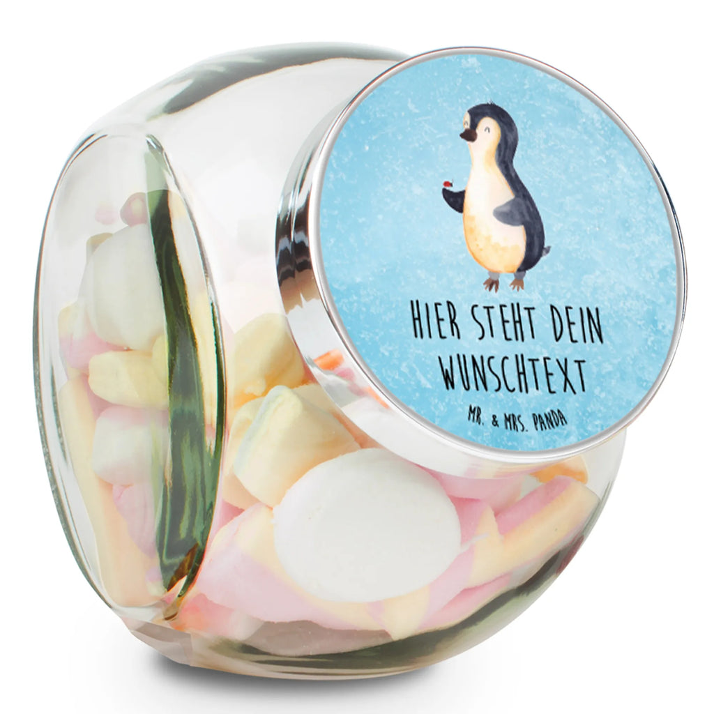 Personalized Candy Jar Penguin ladybug Penguin, North Pole, Winter, Penguins, wonder, joy of life, happiness, ladybird, love, penguins, joy