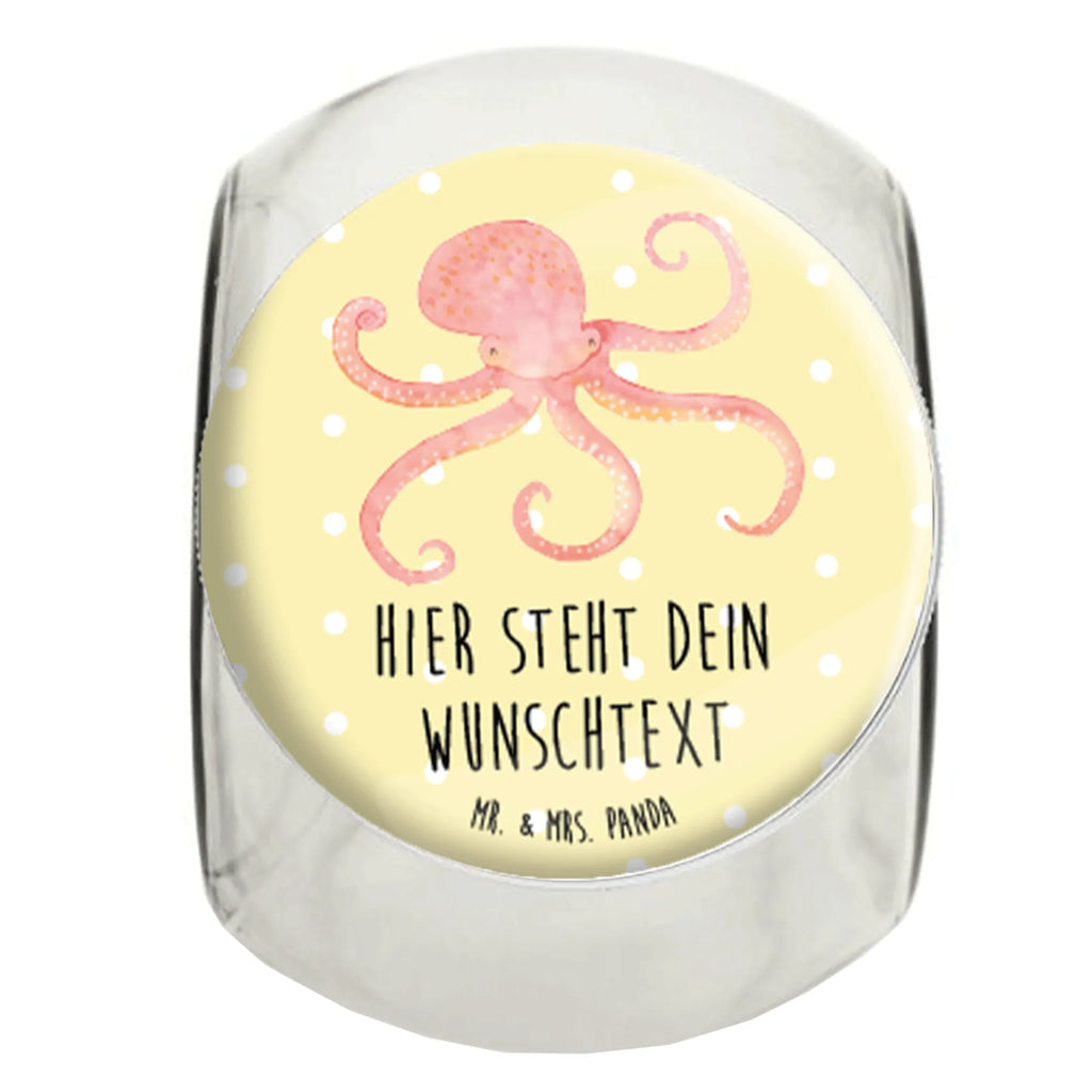 Personalized Candy Jar Squid small animals, cute, funny, cute animal motives, hand drawn, small world, funny sayings, good mood, happy, gifts, gift ideas, special gifts, animal lover, card, sea, arms, octopus, squid, ocean, sea animal, water