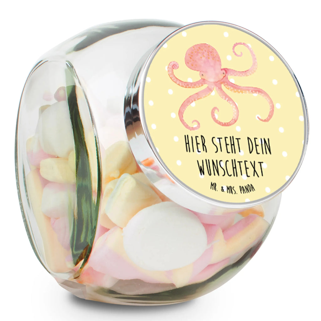 Personalized Candy Jar Squid small animals, cute, funny, cute animal motives, hand drawn, small world, funny sayings, good mood, happy, gifts, gift ideas, special gifts, animal lover, card, sea, arms, octopus, squid, ocean, sea animal, water